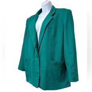 Vintage Dumas Oversized Green Blazer Made in USA Union Label Large